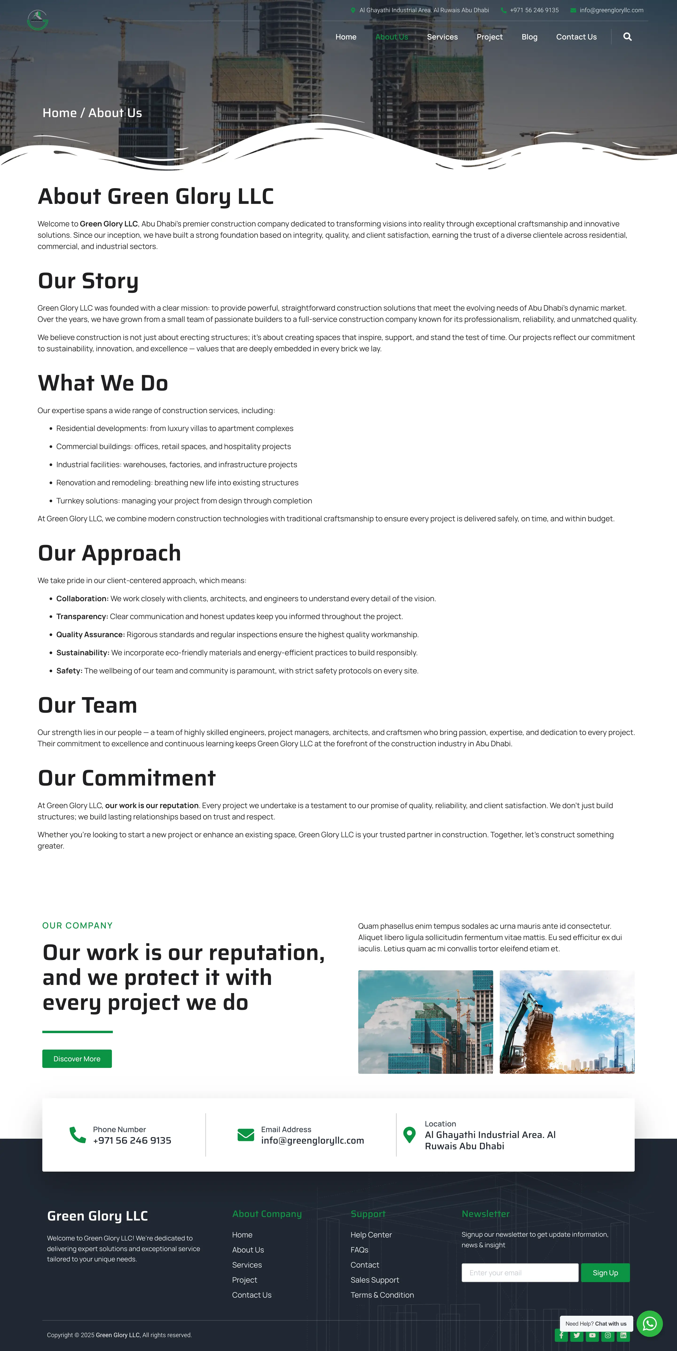 Green Glory LLC Corporate Website Design and Development by Apex Optimise