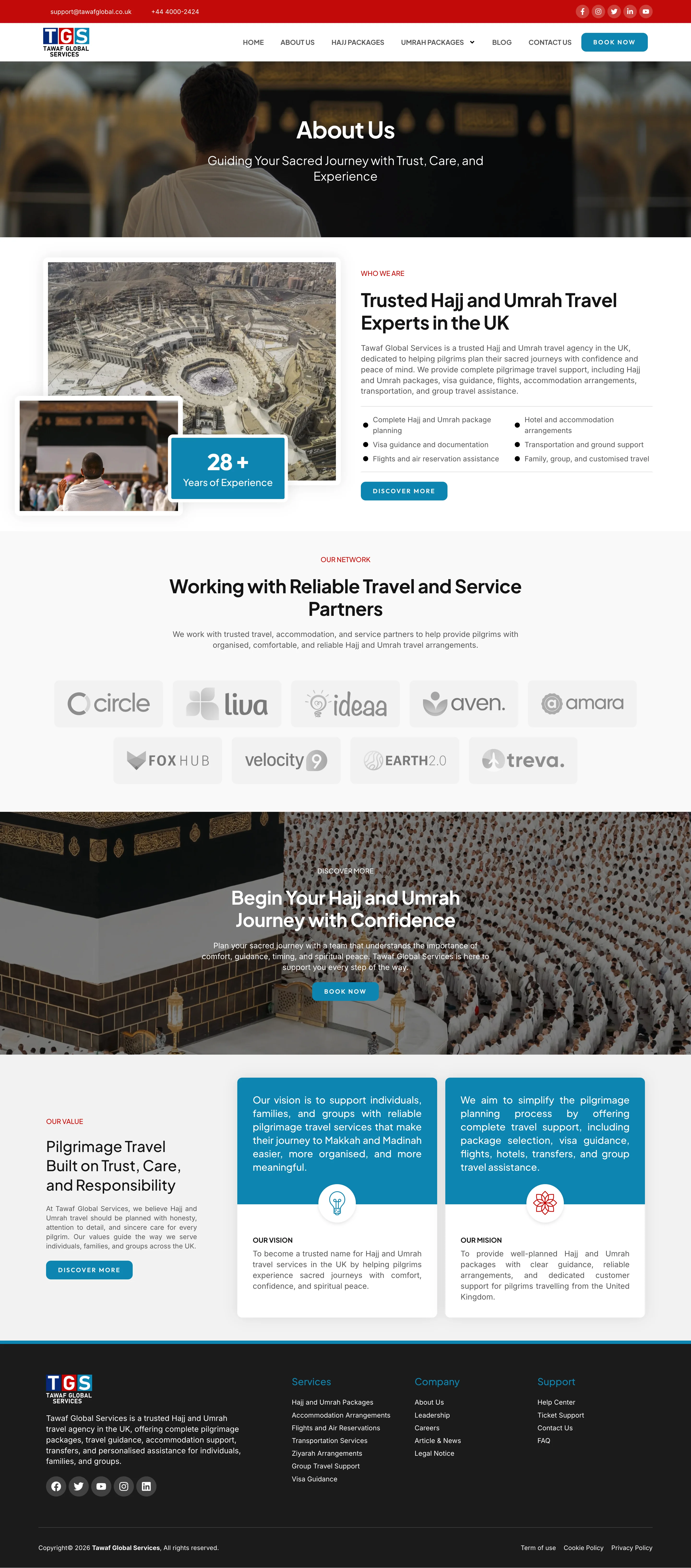 Tawaf Global UK Hajj and Umrah website designed by Apex Optimise