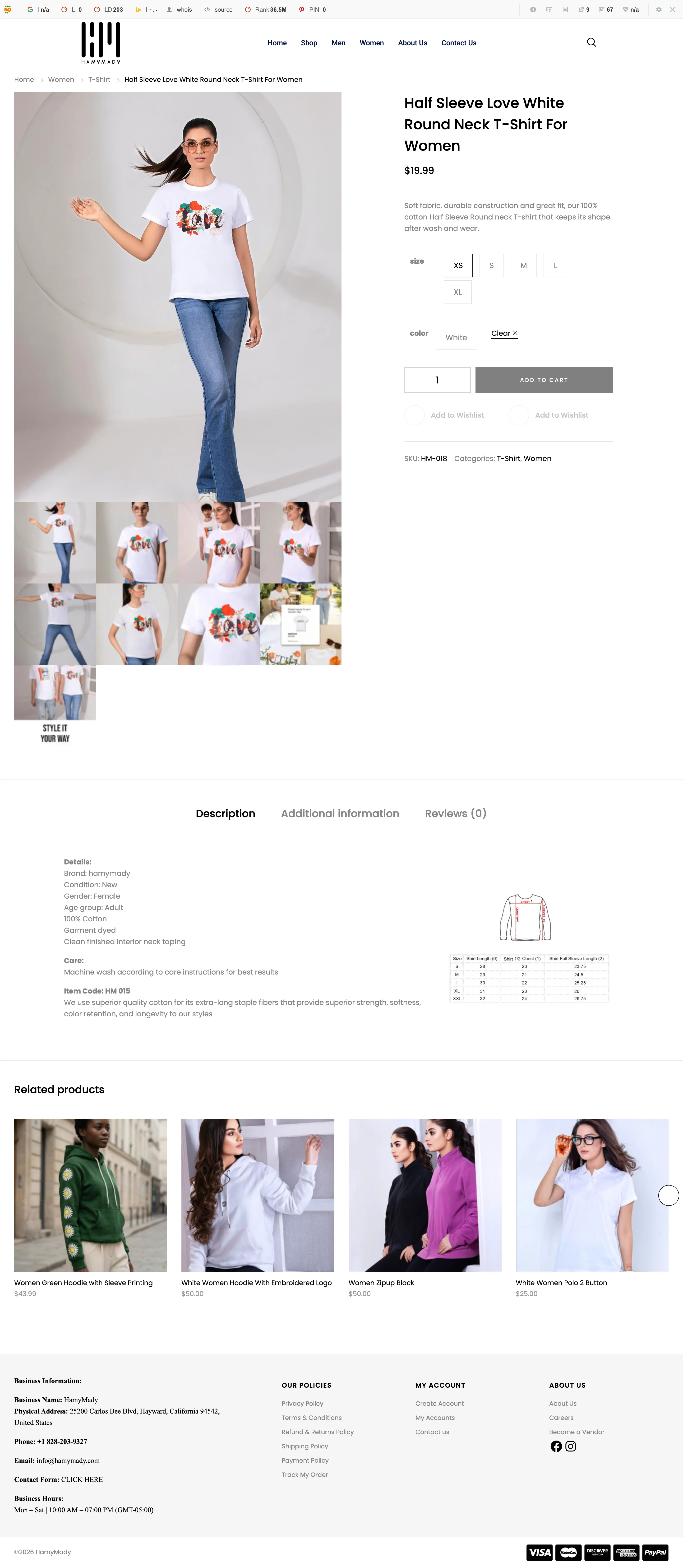 Hamy Mady online clothing store designed and developed by Apex Optimise