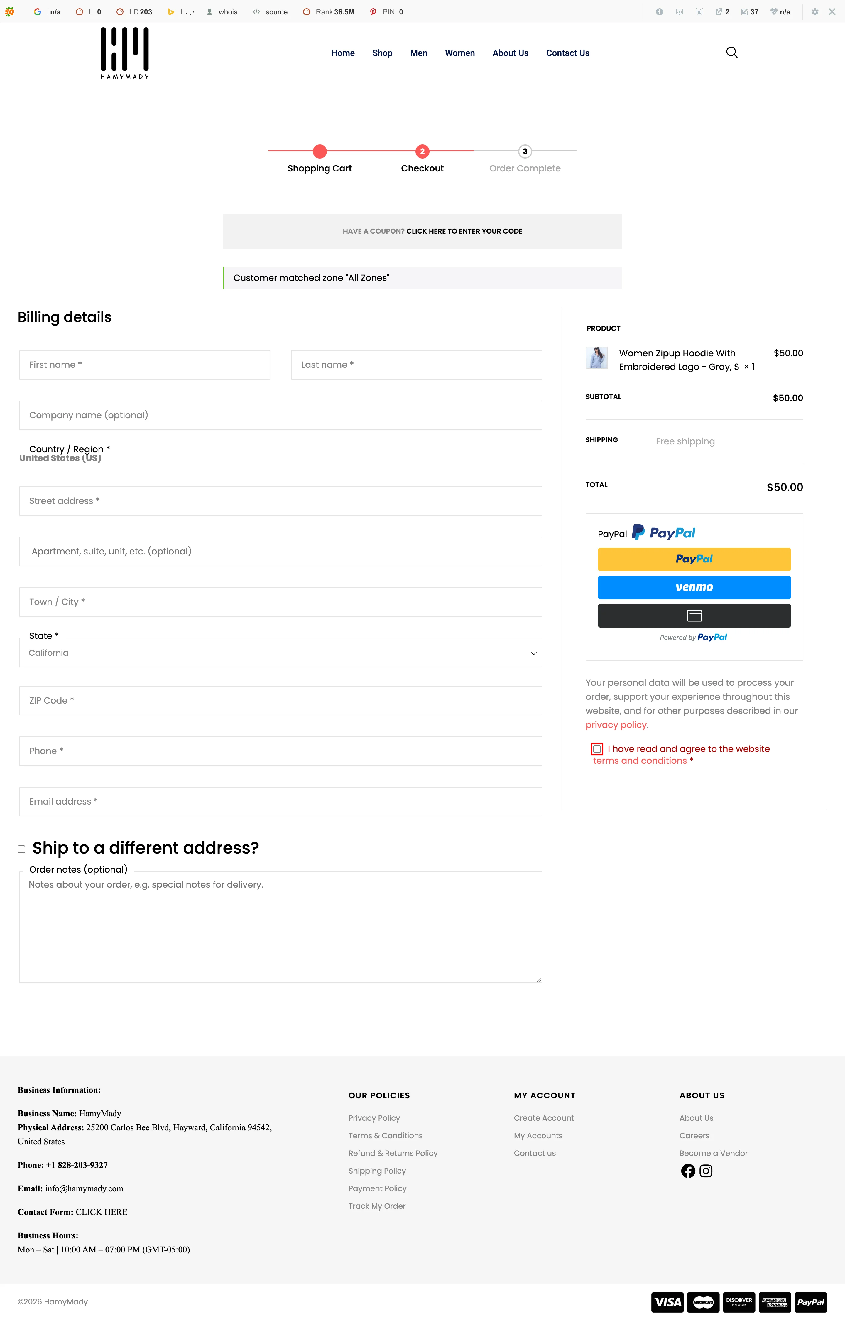 Hamy Mady online clothing store designed and developed by Apex Optimise